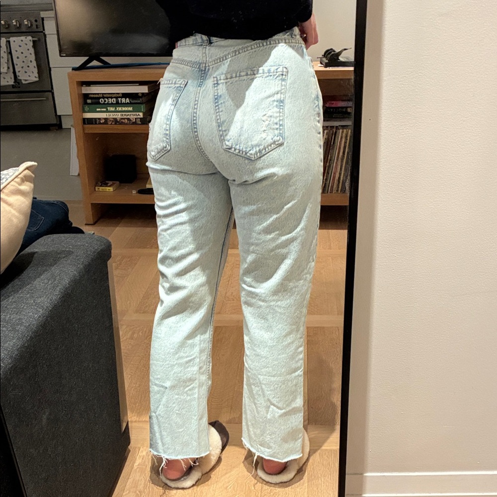 Zara Light Wash Straight Leg Jeans